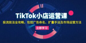 （13063期）TikTok小店运营课：投流技法全攻略，包括广告命名 扩量手法及市场运营方法-网创资源