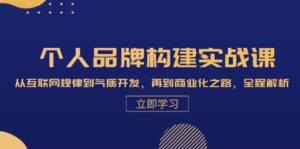 （13059期）个人品牌构建实战课：从互联网规律到气质开发，再到商业化之路，全程解析-网创资源