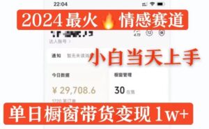 2024最火情感赛道单月变现过万，多平台发布，100%原创玩法，小白当天上手-网创资源