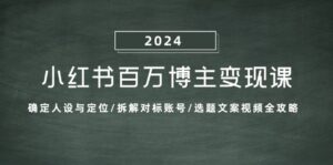 （13025期）小红书百万博主变现课：确定人设与定位/拆解对标账号/选题文案视频全攻略-网创资源