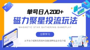 （13022期）磁力聚星投流玩法，简单操作，全年可做-网创资源