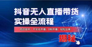 （13001期）在线赚钱新途径：如何用抖音无人直播实现财务自由，全套实操流程，含…-网创资源