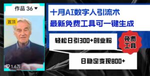 （12963期）十月AI数字人引流术，最新免费工具可一键生成，轻松日引300+创业粉日稳…-网创资源