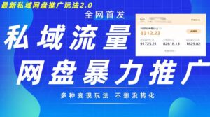 最新暴力私域网盘拉新玩法2.0，多种变现模式，并打造私域回流，轻松日入500+【揭秘】-网创资源