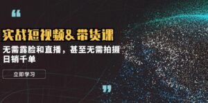 （12946期）实战短视频&带货课，无需露脸和直播，甚至无需拍摄，日销千单-网创资源