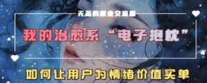 治愈系电子抱枕，情绪价值搬运技术，7天长粉6万，轻松月入1w+-网创资源