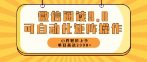 （12905期）微信阅读9.0最新玩法每天5分钟日入2000＋-网创资源