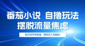 小说推文自撸玩法，摆脱流量焦虑，自己动手创收益，轻松日入几张-网创资源