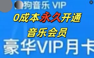 0成本永久音乐会员，可自用可变卖，多种变现形式日入3张-网创资源