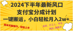 （12861期）2024年下半年最新风口，一键搬运，小白轻松月入2W+-网创资源