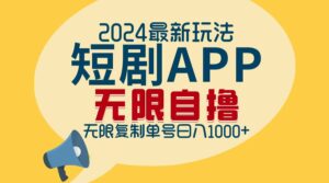 （12826期）2024最新短剧APP自撸拉新玩法，无限制批量操作，轻松日入1000+-网创资源
