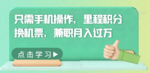 只需手机操作，里程积分换机票，兼职月入过万-网创资源