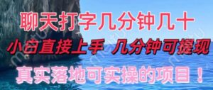 和人聊天就能赚米，直接上手，10分钟提现，小白矩阵操作月收益破万-网创资源