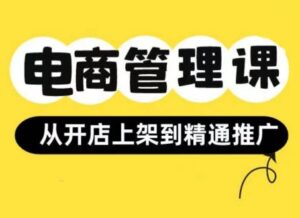 小红书&闲鱼开店从开店上架到精通推广，电商管理课-网创资源