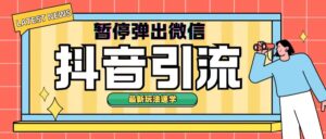 最新抖音暂停弹出微信弹出名片引流玩法(揭秘)-网创资源