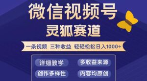 （12792期）视频号【灵狐赛道2.0】一条视频三种收益 100%原创 小白三天收益破百-网创资源