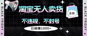 （12780期）淘宝无人卖货4，不违规不封号，简单无脑，日躺赚1000+-网创资源