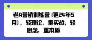 老A营销训练营(更24年10月)，轻理论，重实战，轻概念，重本质-网创资源
