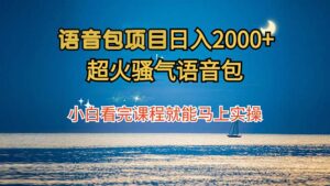 （12734期）语音包项目 日入2000+ 超火骚气语音包小白看完课程就能马上实操-网创资源