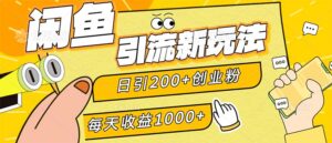 （12680期）闲鱼引流新玩法，日引200+创业粉，每天稳定1000+收益（适合居家创业）-网创资源