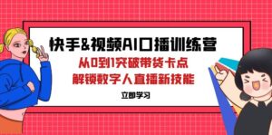 （12665期）快手&视频号AI口播特训营：从0到1突破带货卡点，解锁数字人直播新技能-网创资源