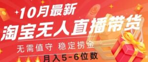 10月最新淘宝无人直播常货，无需值守 稳定捞金-网创资源
