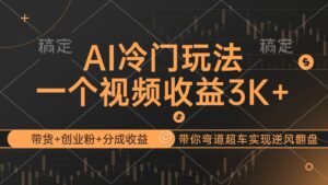 （12658期）AI冷门玩法，带货+创业粉+分成收益带你弯道超车，实现逆风翻盘-网创资源