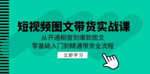 （12655期）短视频图文带货实战课：从开通橱窗到爆款图文，零基础入门到精通带货-网创资源