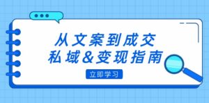 （12641期）从文案到成交，私域&变现指南：朋友圈策略+文案撰写+粉丝运营实操-网创资源