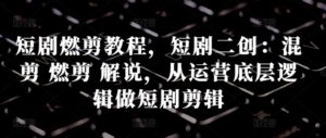 短剧燃剪教程，短剧二创：混剪 燃剪 解说，从运营底层逻辑做短剧剪辑-网创资源
