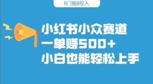 小红书小众赛道，一单收500+，小白也能轻松上手-网创资源