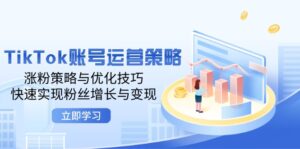 （12614期）TikTok账号运营策略：涨粉策略与优化技巧，快速实现粉丝增长与变现-网创资源