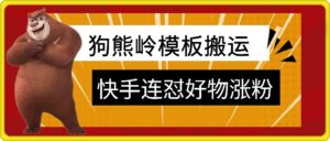 狗熊岭快手连怼技术，好物，涨粉都可以连怼-网创资源
