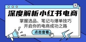 （12585期）深度解析小红书电商：掌握选品、笔记与爆单技巧，开启你的电商成功之路-网创资源