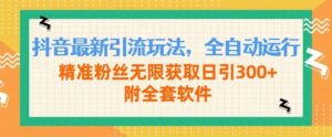 抖音最新引流玩法，全自动运行，精准粉丝无限获取日引300+附全套软件-网创资源