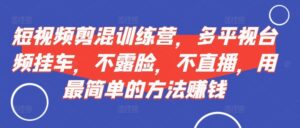 短视频‮剪混‬训练营，多平‮视台‬频挂车，不露脸，不直播，用最简单的方法赚钱-网创资源