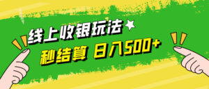 （12542期）线上收银玩法，提现秒到账，时间自由，日入500+-网创资源