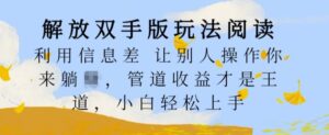解放双手版玩法阅读，利用信息差让别人操作你来躺Z，管道收益才是王道，小白轻松上手【揭秘】-网创资源