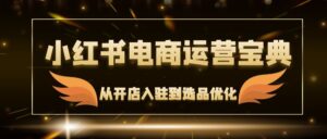 （12497期）小红书电商运营宝典：从开店入驻到选品优化，一站式解决你的电商难题-网创资源