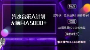 （12429期）抖音汽水音乐人计划无脑月入5000+-网创资源