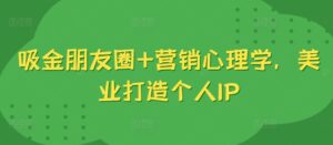 吸金朋友圈+营销心理学，美业打造个人IP-网创资源