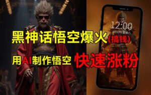 （12372期）黑神话悟空爆火，已有人利用这波热点变现几十万，普通人也可用AI蹭上这…-网创资源
