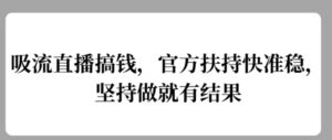 吸流直播搞钱，官方扶持快准稳，坚持做就有结果-网创资源