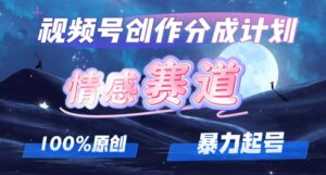 （12342期）详解视频号创作者分成项目之情感赛道，暴力起号，可同步多平台 (附素材)-网创资源