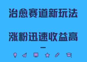 治愈赛道新玩法，治愈文案结合奶奶形象，涨粉迅速收益高【揭秘】-网创资源