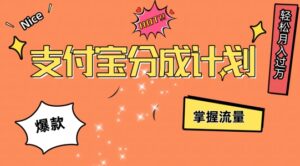 支付宝分成计划，掌握流量，条条爆款，轻松月入过w-网创资源