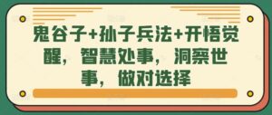 鬼谷子+孙子兵法+开悟觉醒，智慧处事，洞察世事，做对选择-网创资源