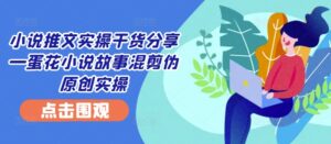 小说推文实操干货分享—蛋花小说故事混剪伪原创实操-网创资源