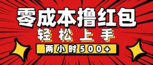 （12209期）非常简单的小项目，一台手机即可操作，两小时能做到500+，多劳多得。-网创资源