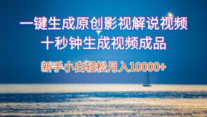 （12207期）一键生成原创影视解说视频十秒钟生成文案解说背景音乐新手小白轻松月入…-网创资源